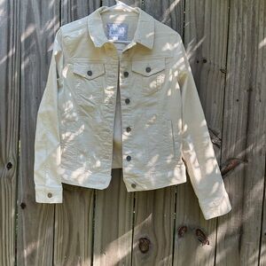Market & Spruce Women's Cream Denim Jacket